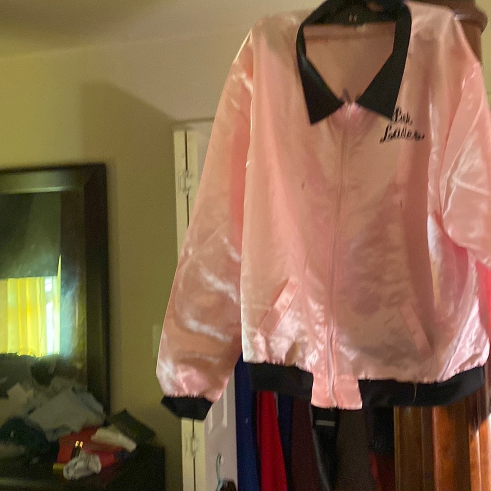 Pink ladies jacket with black trim